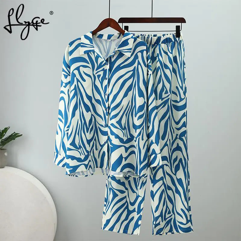 Loose Stripe Pants Set