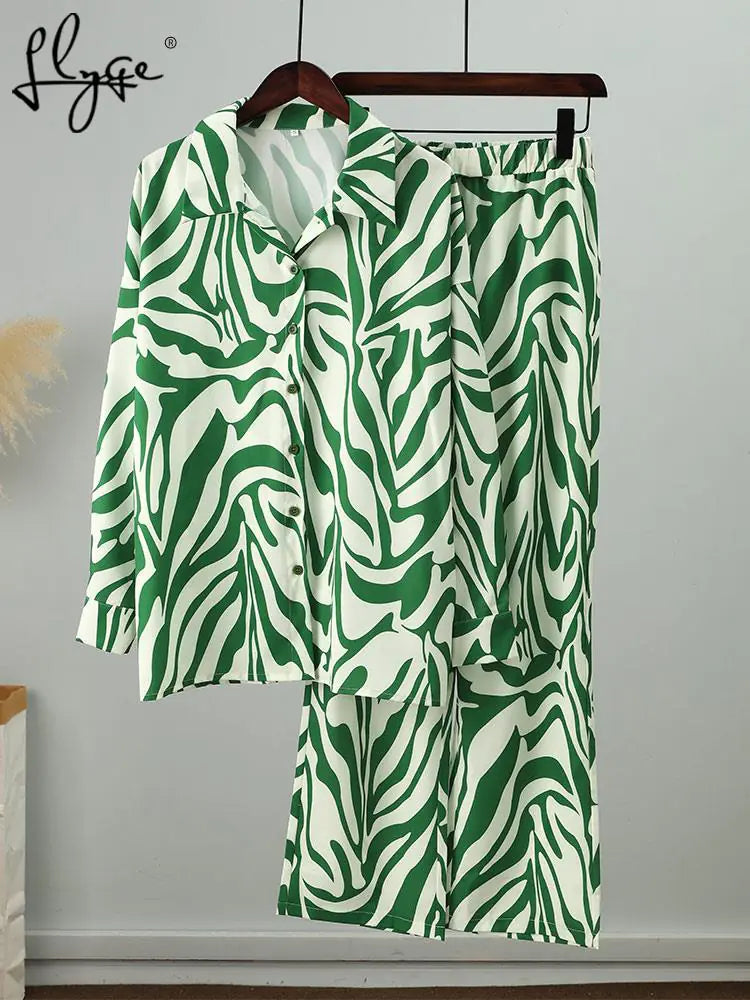 Loose Stripe Pants Set