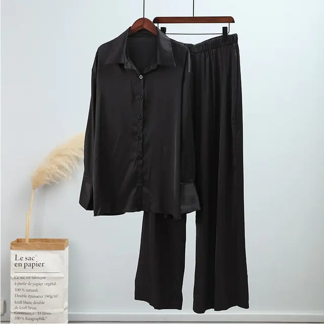 Loose Stripe Pants Set