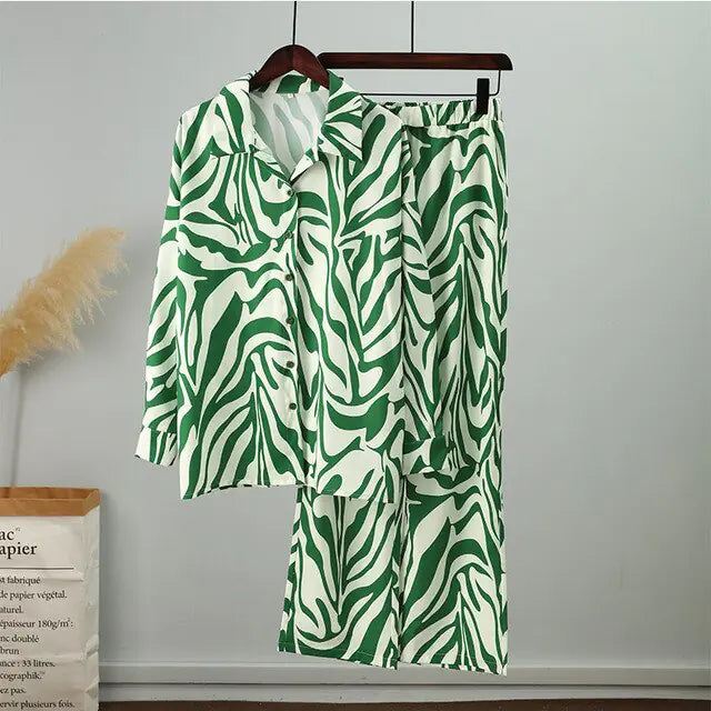 Loose Stripe Pants Set