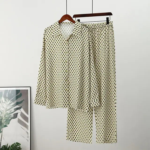 Loose Stripe Pants Set