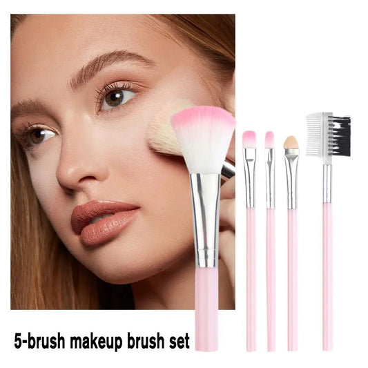 5 Brush Makeup Brush Set Pink  Beginner Eye Shadow Brush Makeup Brush  Handheld Beginner Makeup Brush  Bulk Painting Set