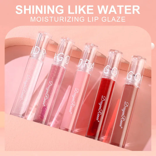 Mirror Water Glazed Lip Gloss Transparent glass lipstick long lasting Moisturizing glitter lip Glazed makeup cosmetics 6 colors