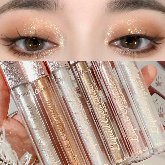 6 Colors Diamond Glitter Liquid Eyeshadow Pearlescent Sequins Lying Silkworm
